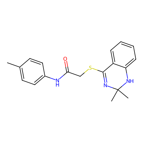 2-[(2,2-dimethyl-1,2-dihydroquinazolin-4-yl)sulfanyl]-N-(4-methylphenyl)acetamide structure