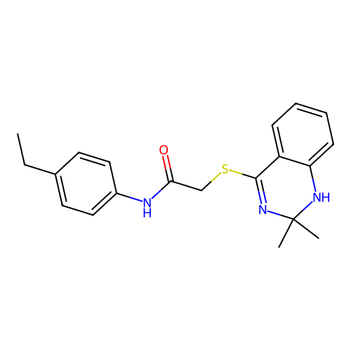 2-[(2,2-dimethyl-1H-quinazolin-4-yl)sulfanyl]-N-(4-ethylphenyl)acetamide structure