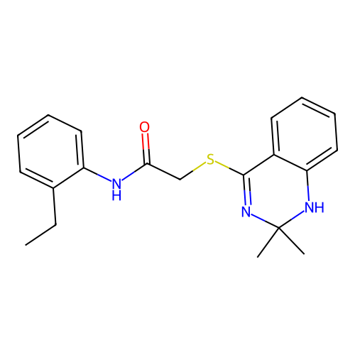 2-[(2,2-dimethyl-1H-quinazolin-4-yl)sulfanyl]-N-(2-ethylphenyl)acetamide structure