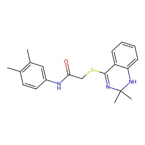 N-(3,4-dimethylphenyl)-2-[(2,2-dimethyl-1H-quinazolin-4-yl)sulfanyl]acetamide structure