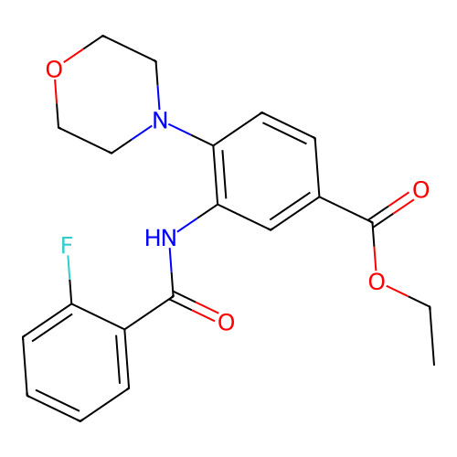 Ethyl 3-[(2-fluorobenzoyl)amino]-4-(4-morpholinyl)benzoate structure
