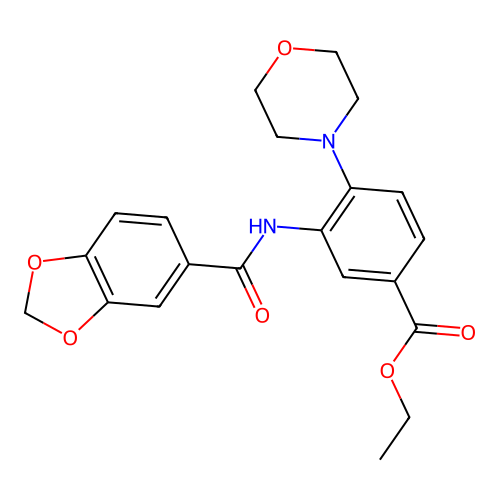 Ethyl 3-(1,3-benzodioxole-5-carbonylamino)-4-morpholin-4-ylbenzoate structure