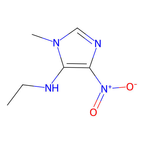 N-ethyl-1-methyl-4-nitro-1H-imidazol-5-amine structure