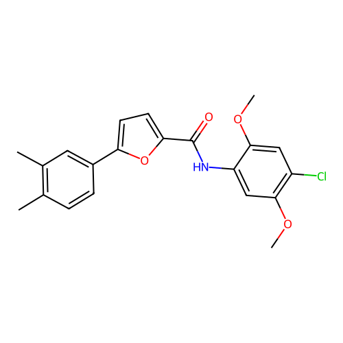 N-(4-chloro-2,5-dimethoxyphenyl)-5-(3,4-dimethylphenyl)furan-2-carboxamide structure