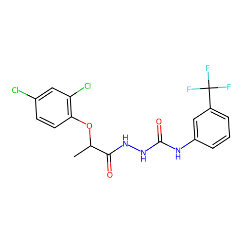 1-(2-(2,4-Dichlorophenoxy)propionyl)-4-(3-(trifluoromethyl)phenyl)semicarbazide structure