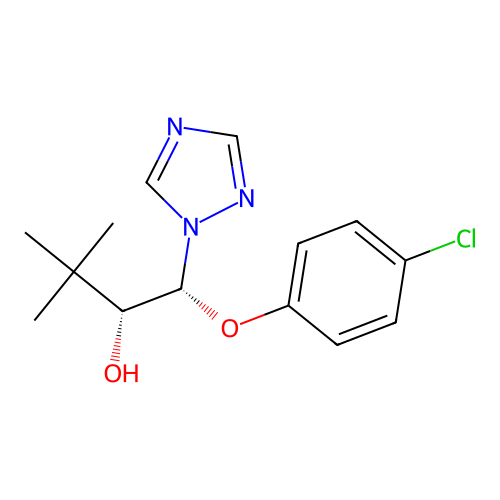 (1R,2R)-1-(4-chlorophenoxy)-3,3-dimethyl-1-(1,2,4-triazol-1-yl)butan-2-ol structure