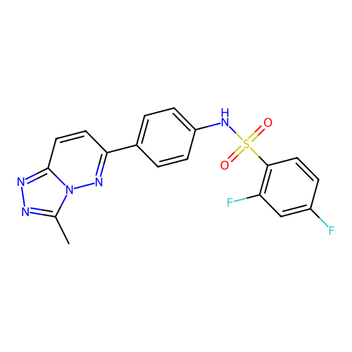 2,4-difluoro-N-(4-(3-methyl-[1,2,4]triazolo[4,3-b]pyridazin-6-yl)phenyl)benzenesulfonamide structure