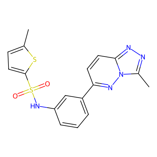 5-methyl-N-(3-(3-methyl-[1,2,4]triazolo[4,3-b]pyridazin-6-yl)phenyl)thiophene-2-sulfonamide structure