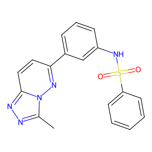 N-(3-(3-methyl-[1,2,4]triazolo[4,3-b]pyridazin-6-yl)phenyl)benzenesulfonamide structure