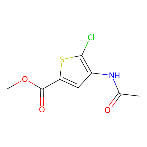 2-Thiophenecarboxylic acid, 4-(acetylamino)-5-chloro-, methyl ester structure