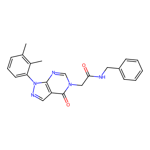 N-benzyl-2-[1-(2,3-dimethylphenyl)-4-oxopyrazolo[3,4-d]pyrimidin-5-yl]acetamide structure