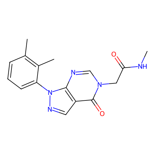 2-[1-(2,3-dimethylphenyl)-4-oxopyrazolo[3,4-d]pyrimidin-5-yl]-N-methylacetamide structure
