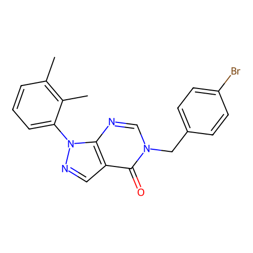 5-[(4-Bromophenyl)methyl]-1-(2,3-dimethylphenyl)pyrazolo[3,4-d]pyrimidin-4-one structure