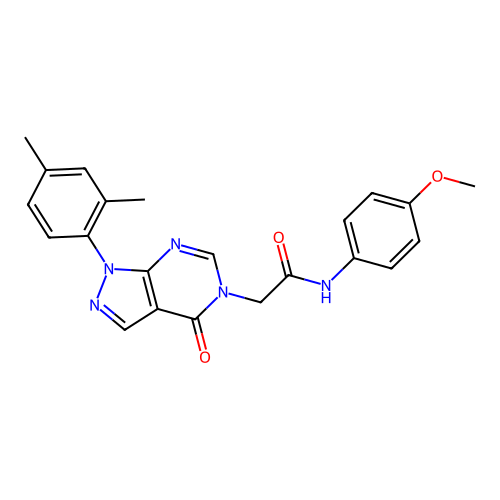 2-[1-(2,4-dimethylphenyl)-4-oxo-1H,4H,5H-pyrazolo[3,4-d]pyrimidin-5-yl]-N-(4-methoxyphenyl)acetamide structure
