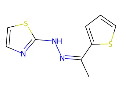 Ethanone,1-(2-thienyl)-, 2-(2-thiazolyl)hydrazone structure