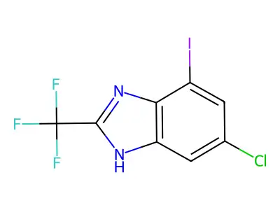 Benzimidazole, 6-chloro-4-iodo-2-(trifluoromethyl)- structure