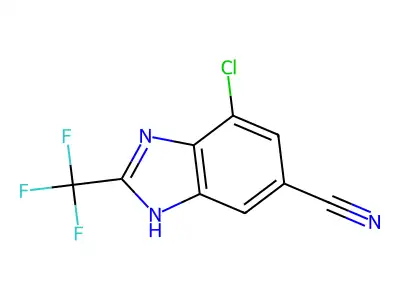 Benzimidazole-6-carbonitrile, 4-chloro-2-(trifluoromethyl)- structure