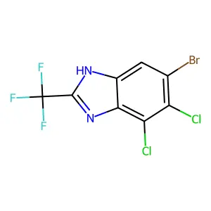 Benzimidazole, 6-bromo-4,5-dichloro-2-(trifluoromethyl)- structure