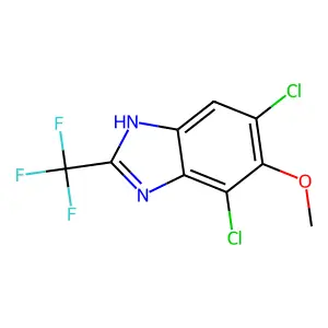 Benzimidazole, 4,6-dichloro-5-methoxy-2-(trifluoromethyl)- structure