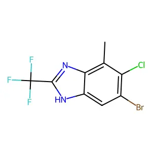 Benzimidazole, 6-bromo-5-chloro-4-methyl-2-(trifluoromethyl)- structure