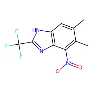 Benzimidazole, 5,6-dimethyl-4-nitro-2-(trifluoromethyl)- structure