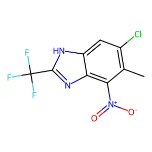 Benzimidazole, 6-chloro-5-methyl-4-nitro-2-(trifluoromethyl)- structure