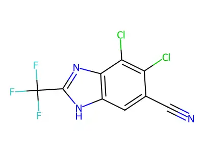 Benzimidazole-6-carbonitrile, 4,5-dichloro-2-(trifluoromethyl)- structure