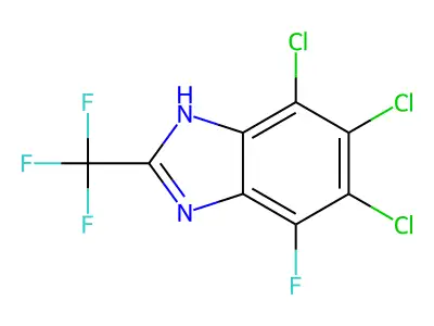 Benzimidazole, 4-fluoro-5,6,7-trichloro-2-(trifluoromethyl)- structure