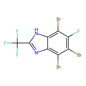 Benzimidazole, 6-fluoro-4,5,7-tribromo-2-(trifluoromethyl)- structure