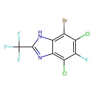 Benzimidazole, 4-bromo-5,7-dichloro-6-fluoro-2-(trifluoromethyl)- structure