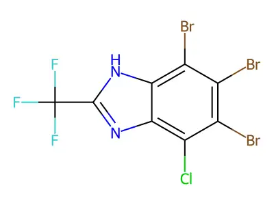 Benzimidazole, 4-chloro-5,6,7-tribromo-2-(trifluoromethyl)- structure