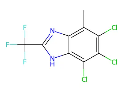 Benzimidazole, 4-methyl-5,6,7-trichloro-2-(trifluoromethyl)- structure