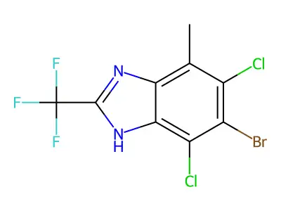 Benzimidazole, 6-bromo-5,7-dichloro-4-methyl-2-(trifluoromethyl)- structure