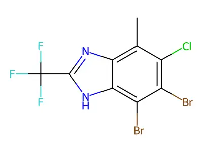 Benzimidazole, 5-chloro-6,7-dibromo-4-methyl-2-(trifluoromethyl)- structure