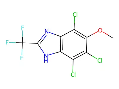Benzimidazole, 5-methoxy-4,6,7-trichloro-2-(trifluoromethyl)- structure