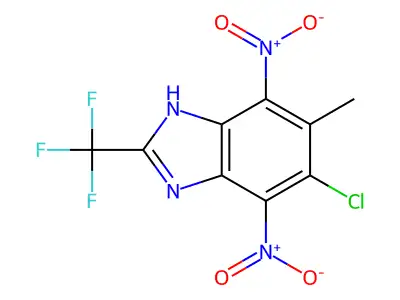 Benzimidazole, 6-chloro-4,7-dinitro-5-methyl-2-(trifluoromethyl)- structure