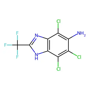 Benzimidazole, 5-amino-4,6,7-trichloro-2-(trifluoromethyl)- structure