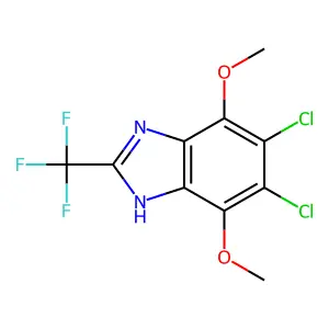 Benzimidazole, 5,6-dichloro-4,7-dimethoxy-2-(trifluoromethyl)- structure
