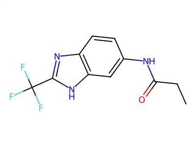 Propionamide, N-(2-(trifluoromethyl)-5-benzimidazolyl)- structure