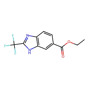 Benzimidazole-5-carboxylic acid, 2-(trifluoromethyl)-, ethyl ester structure