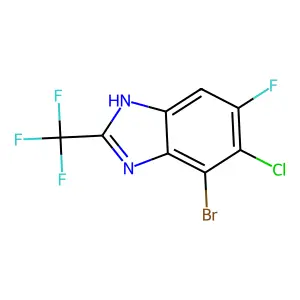 7-Bromo-6-chloro-5-fluoro-2-(trifluoromethyl)-1H-benzimidazole structure