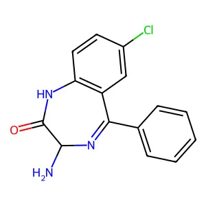 3-Amino-7-chloro-1,3-dihydro-5-phenyl-2H-1,4-benzodiazepin-2-one structure