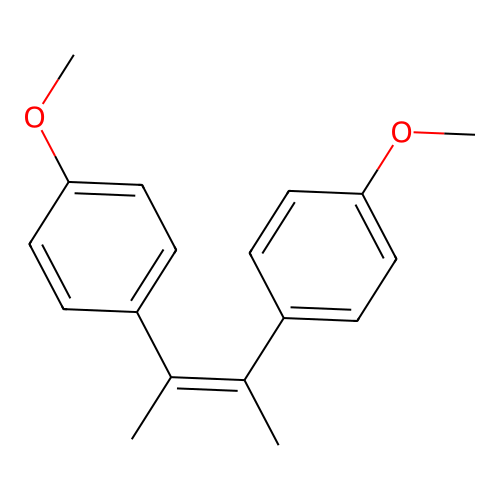 1,1'-(But-2-ene-2,3-diyl)bis(4-methoxybenzene) structure