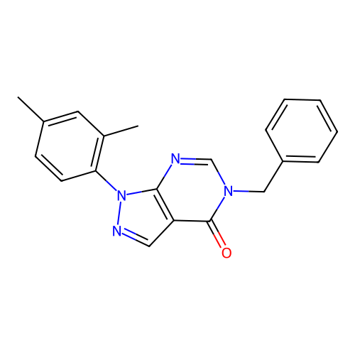5-Benzyl-1-(2,4-dimethylphenyl)pyrazolo[3,4-d]pyrimidin-4-one structure