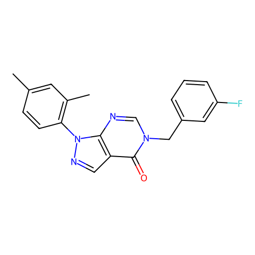 1-(2,4-Dimethylphenyl)-5-[(3-fluorophenyl)methyl]pyrazolo[3,4-d]pyrimidin-4-one structure