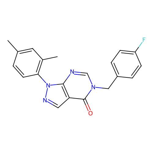 1-(2,4-Dimethylphenyl)-5-[(4-fluorophenyl)methyl]pyrazolo[3,4-d]pyrimidin-4-one structure