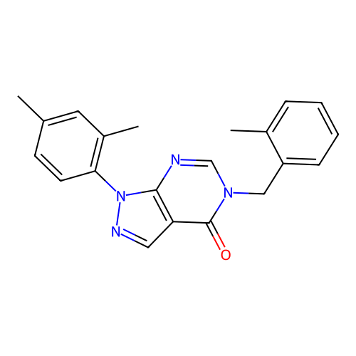 1-(2,4-Dimethylphenyl)-5-[(2-methylphenyl)methyl]pyrazolo[3,4-d]pyrimidin-4-one structure