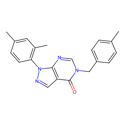 1-(2,4-Dimethylphenyl)-5-[(4-methylphenyl)methyl]pyrazolo[3,4-d]pyrimidin-4-one structure