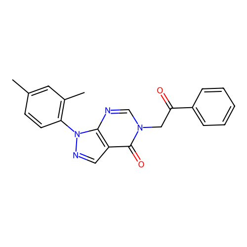 1-(2,4-Dimethylphenyl)-5-phenacylpyrazolo[3,4-d]pyrimidin-4-one structure