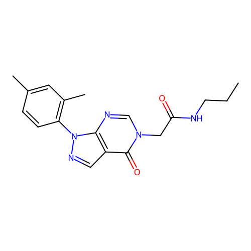 2-[1-(2,4-dimethylphenyl)-4-oxopyrazolo[3,4-d]pyrimidin-5-yl]-N-propylacetamide structure